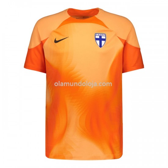 Camisola Finlândia Guarda-redes Equipamento Primeiro 2022 Manga Corta
